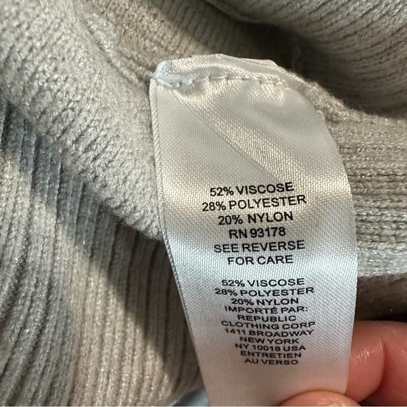 Tahari Gray Cowl Neck Sweater with Ribbed Texture - Picture 9 of 9